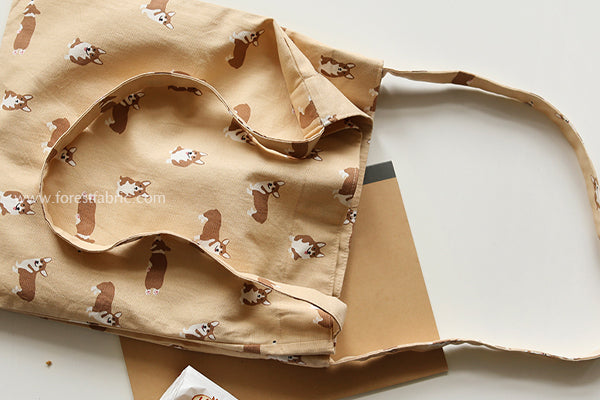 Dailylike oxford - Welsh corgi Fabric - forest-fabric