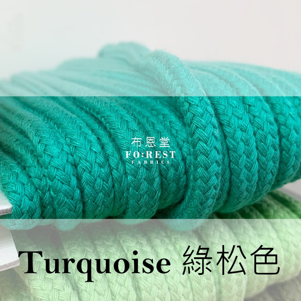 8Mm Cotton Craft Cord - 1Meter Turquoise Rope