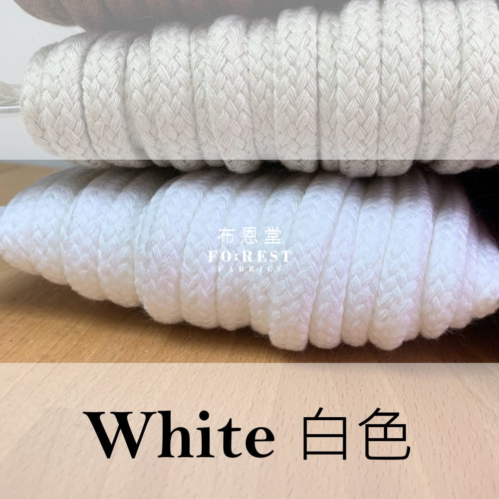 8Mm Cotton Craft Cord - 1Meter White Rope