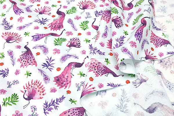 cotton - Peacock Park fabric - forest-fabric