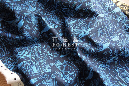 C+S - Linen Canvas - Magic Forest Neutral fabric - forest-fabric