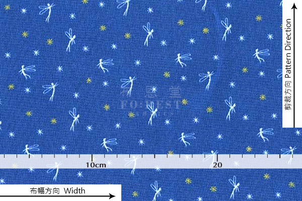 cotton - tiny with metallic fabric - blue - forest-fabric
