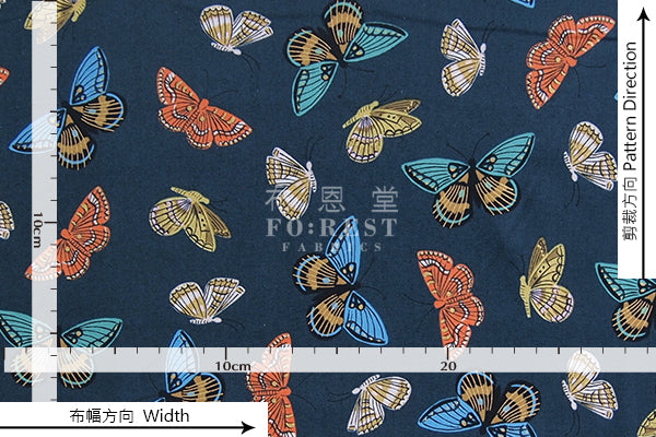 C+S - cotton lawn - Monarch fabric - forest-fabric