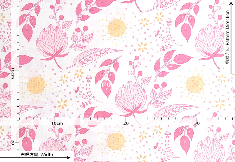 cotton - blossom Garden fabric Pink - forest-fabric