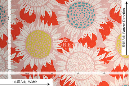 C+S - Linen Canvas - Sunflowers fabric - forest-fabric
