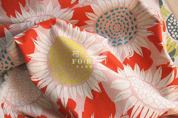 C+S - Linen Canvas - Sunflowers fabric - forest-fabric