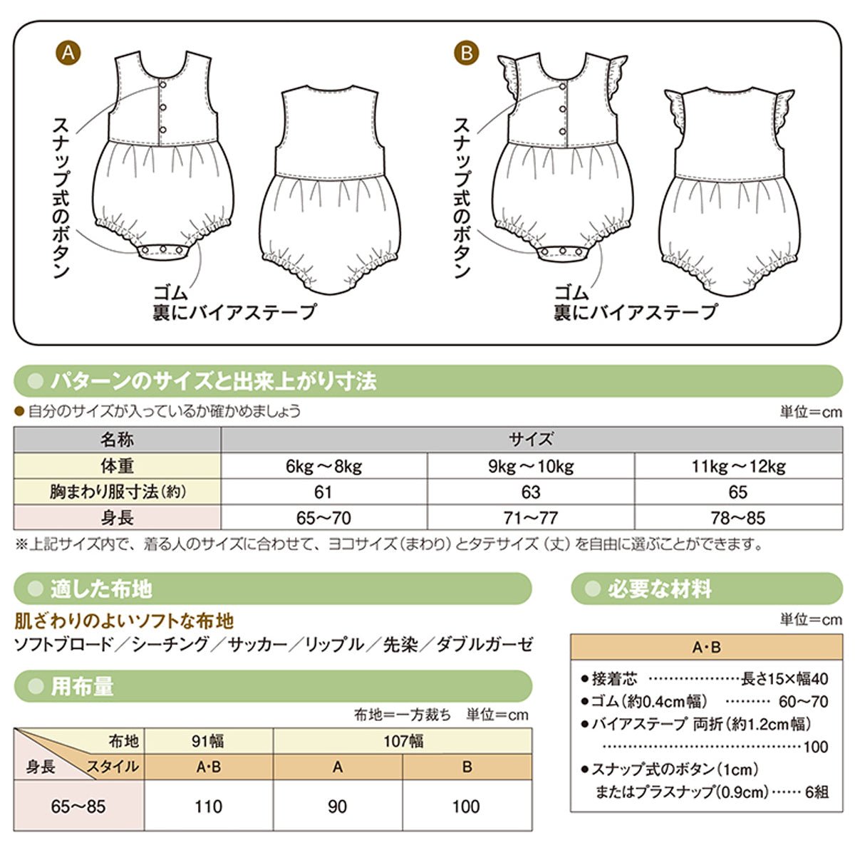 BABYS Rompers | Paper pattern - FO:REST Fabric 布恩堂Liberty fabrictana lawnjapanese fabricykk zipper