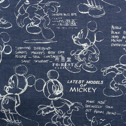 - Mickey Fabric Navy (Member) Cotton