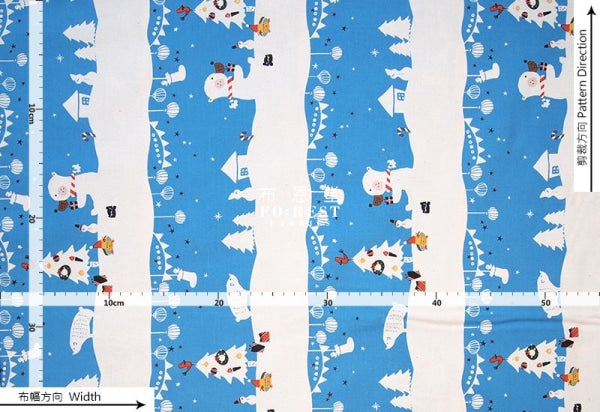 C+S - cotton - Christmas  Mr. Polar Bear fabric - forest-fabric