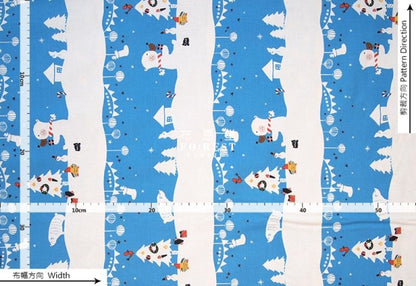 C+S - cotton - Christmas  Mr. Polar Bear fabric - forest-fabric