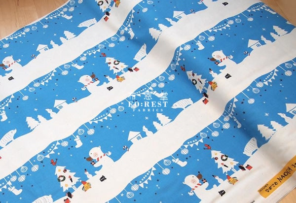 C+S - cotton - Christmas  Mr. Polar Bear fabric - forest-fabric