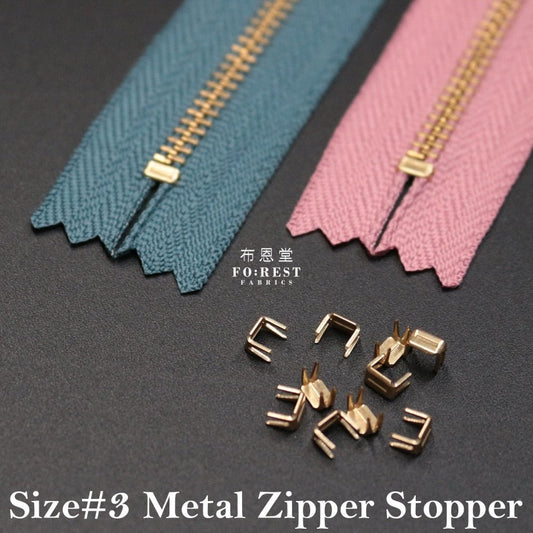 C Shape Metal Zipper Stopper no3 C形拉鍊塞 - Gold金 - FO:REST Fabric 布恩堂Liberty fabrictana lawnjapanese fabricykk zipper