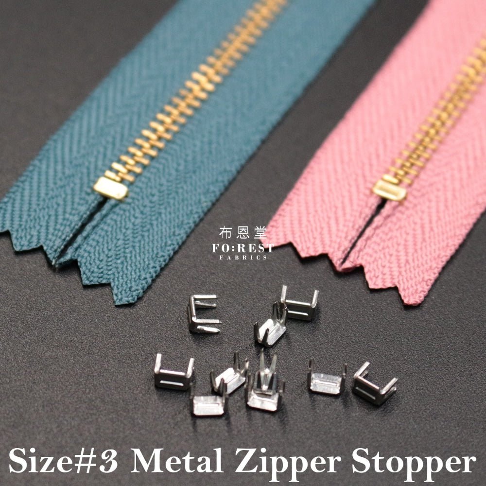 C Shape Metal Zipper Stopper no.3 C形拉鍊塞 - Sliver銀 - FO:REST Fabric 布恩堂Liberty fabrictana lawnjapanese fabricykk zipper