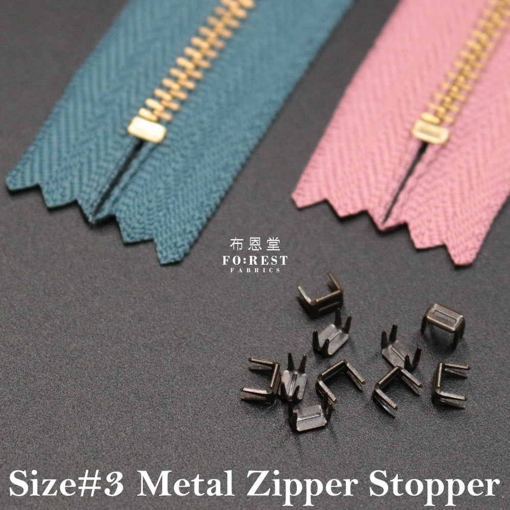 C Shape Metal Zipper Stopper - Ag