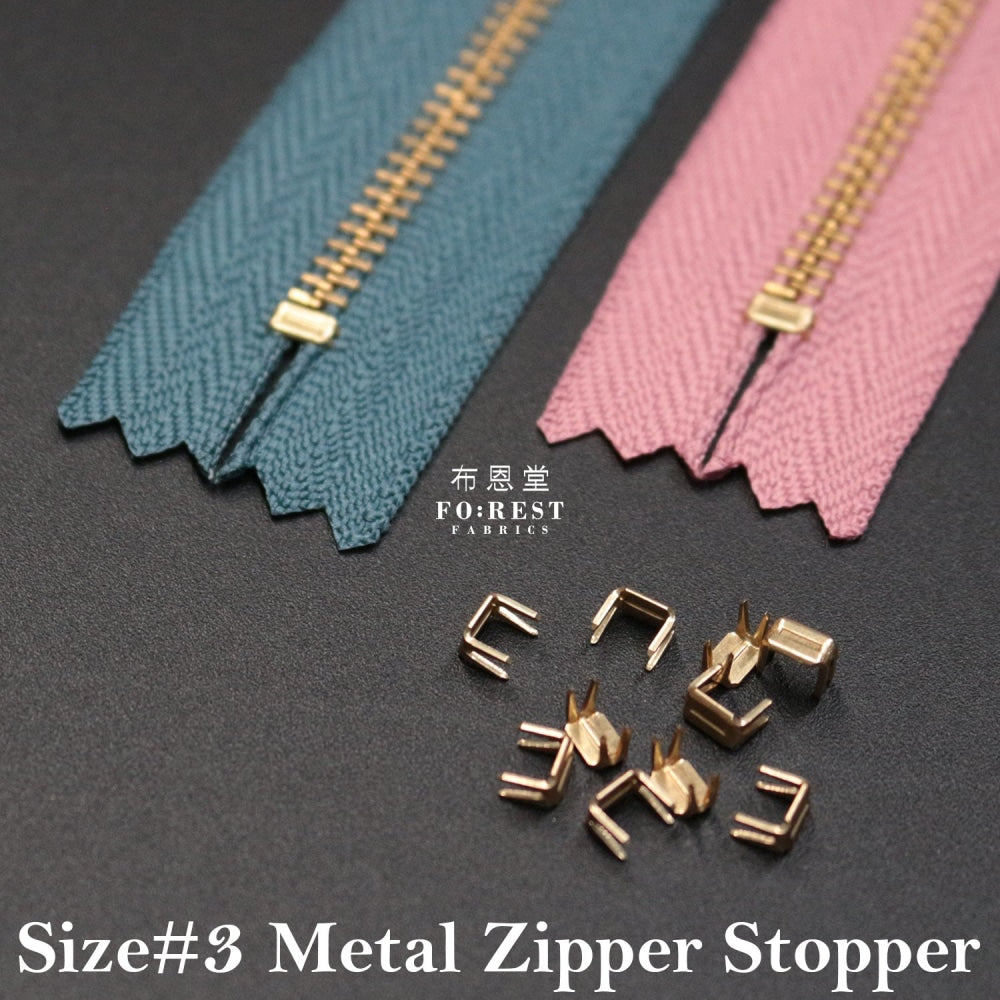 C Shape Metal Zipper Stopper - Gold
