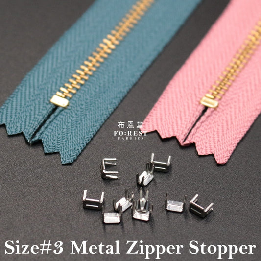 C Shape Metal Zipper Stopper - Sliver