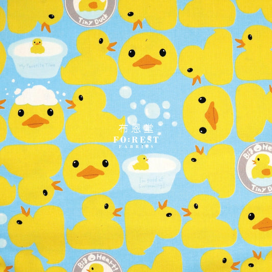 Canvas - Bathing Duck Blue Cotton Linen Canvas