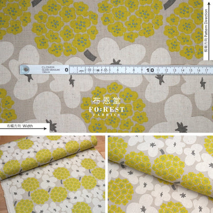 Canvas - Bouquet Fabric Yellow Cotton Linen Canvas