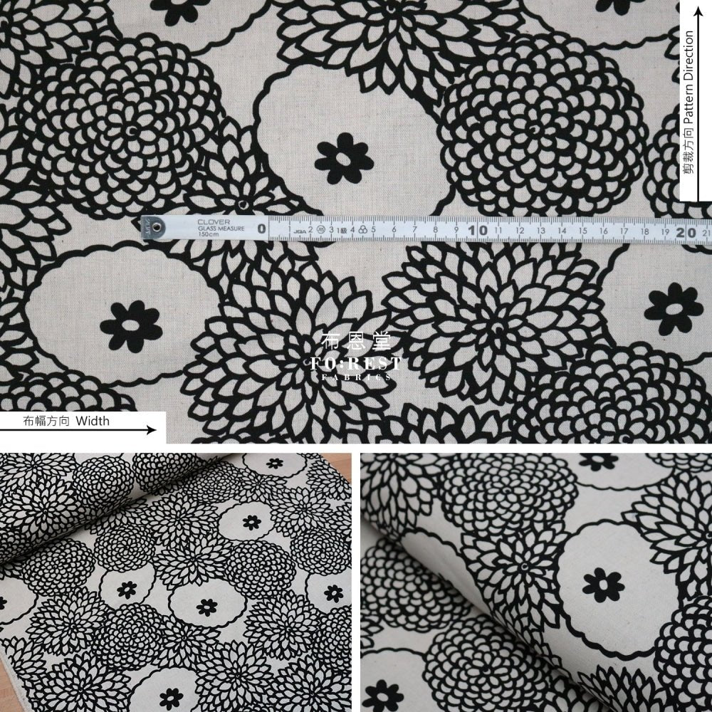 Canvas - Deco Bouquet fabric NATURAL - FO:REST Fabric 布恩堂Liberty fabrictana lawnjapanese fabricykk zipper