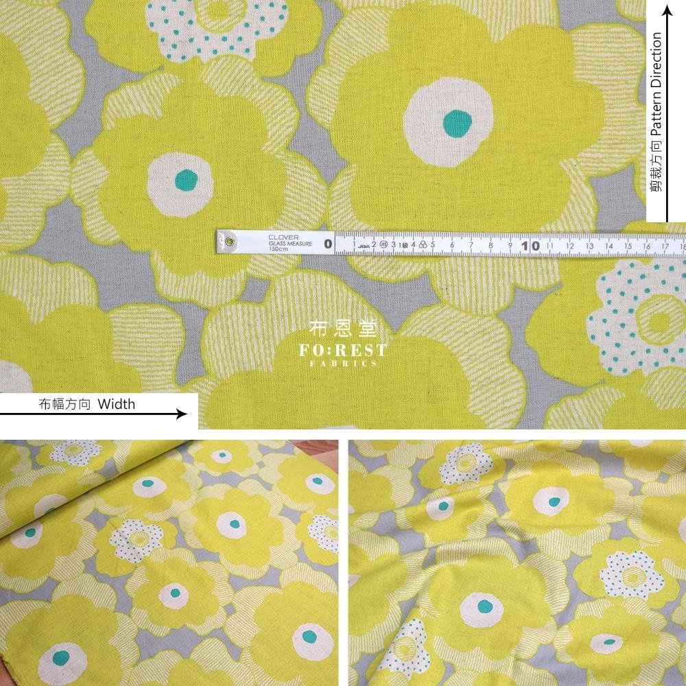 Canvas - Flower Bouquet fabric Gray - FO:REST Fabric 布恩堂Liberty fabrictana lawnjapanese fabricykk zipper