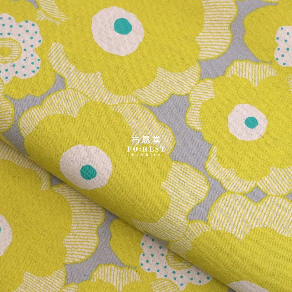 Canvas - Flower Bouquet fabric Gray - FO:REST Fabric 布恩堂Liberty fabrictana lawnjapanese fabricykk zipper