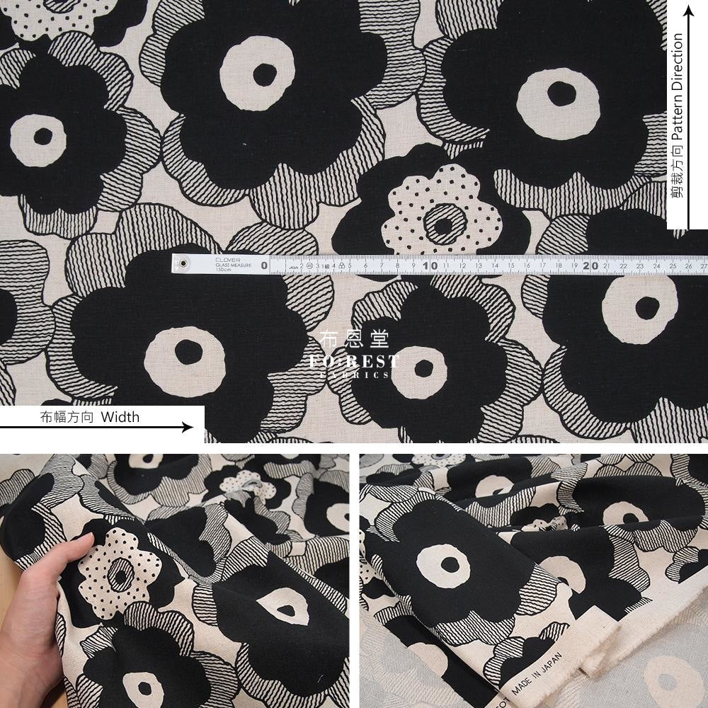 Canvas - Flower Bouquet fabric Natural - FO:REST Fabric 布恩堂Liberty fabrictana lawnjapanese fabricykk zipper