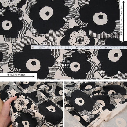 Canvas - Flower Bouquet fabric Natural - FO:REST Fabric 布恩堂Liberty fabrictana lawnjapanese fabricykk zipper