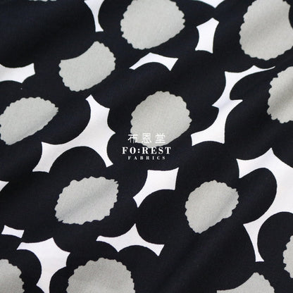Canvas - Flower Fabric Black Cotton Linen Canvas