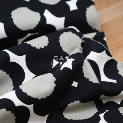 Canvas - Flower Fabric Black Cotton Linen Canvas