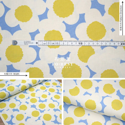 Canvas - Flower Fabric Blue Cotton Linen Canvas