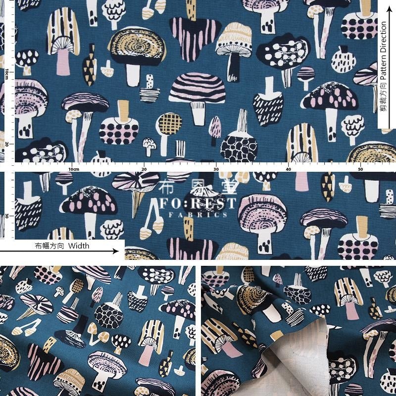 Canvas - Mushroom Fabric - FO:REST Fabric 布恩堂Liberty fabrictana lawnjapanese fabricykk zipper