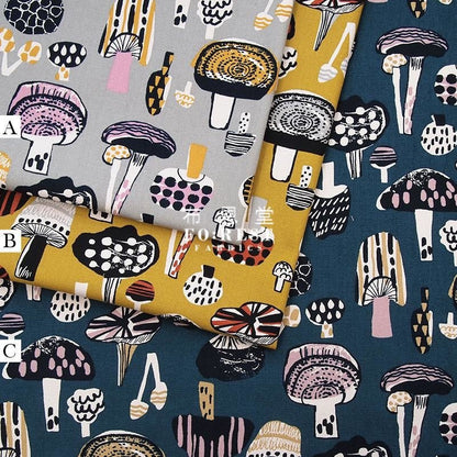 Canvas - Mushroom Fabric - FO:REST Fabric 布恩堂Liberty fabrictana lawnjapanese fabricykk zipper