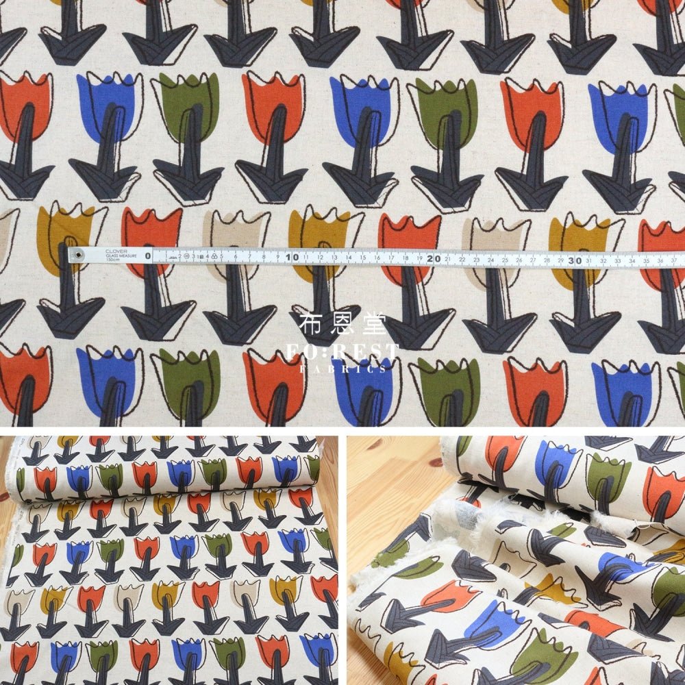 Canvas - Tulipa fabric Natural - FO:REST Fabric 布恩堂Liberty fabrictana lawnjapanese fabricykk zipper
