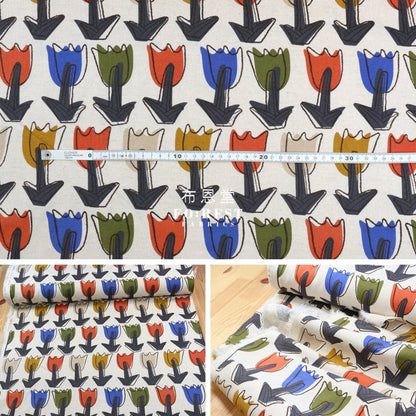 Canvas - Tulipa fabric Natural - FO:REST Fabric 布恩堂Liberty fabrictana lawnjapanese fabricykk zipper