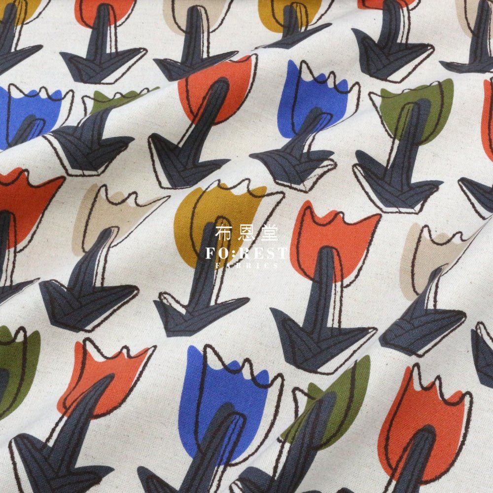 Canvas - Tulipa fabric Natural - FO:REST Fabric 布恩堂Liberty fabrictana lawnjapanese fabricykk zipper