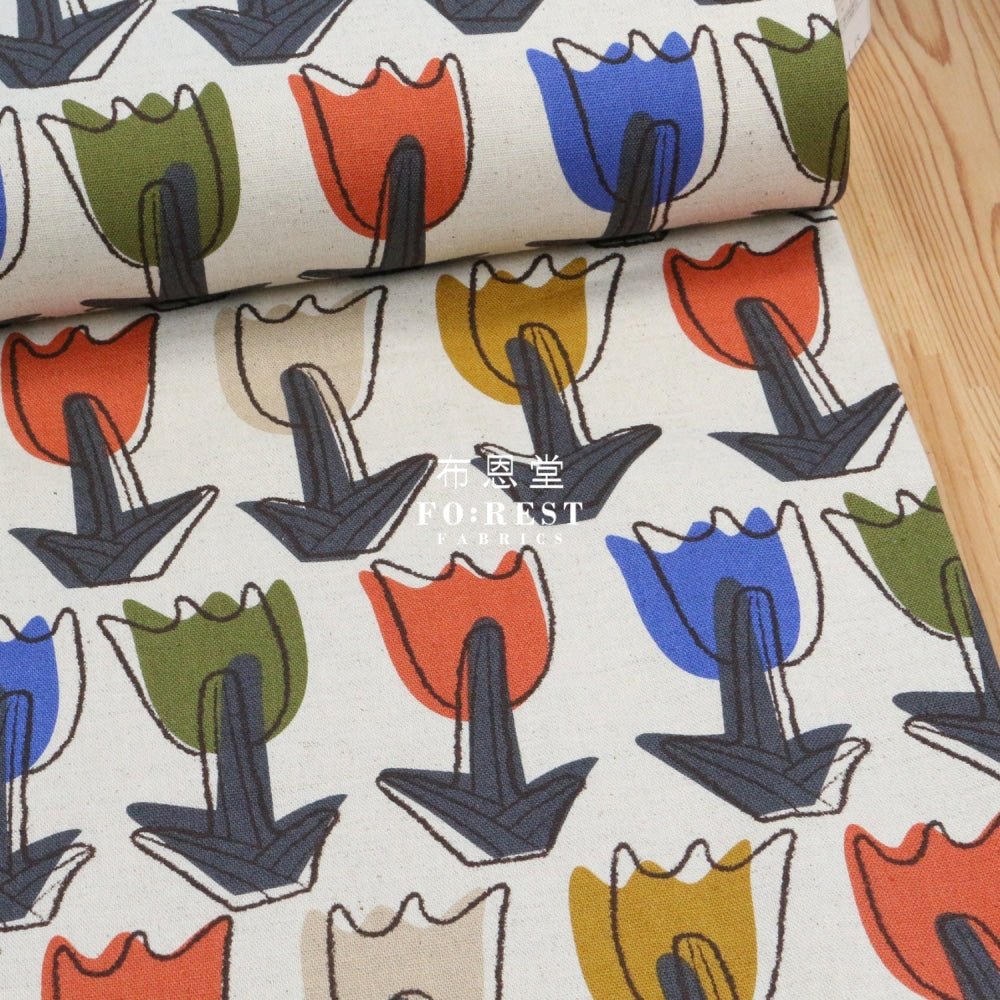 Canvas - Tulipa fabric Natural - FO:REST Fabric 布恩堂Liberty fabrictana lawnjapanese fabricykk zipper