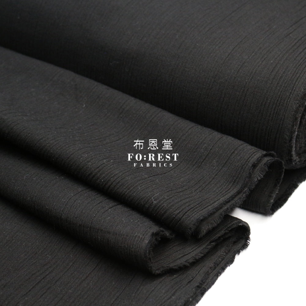 Chizimi Cotton - Solid Fabric Black Cotton