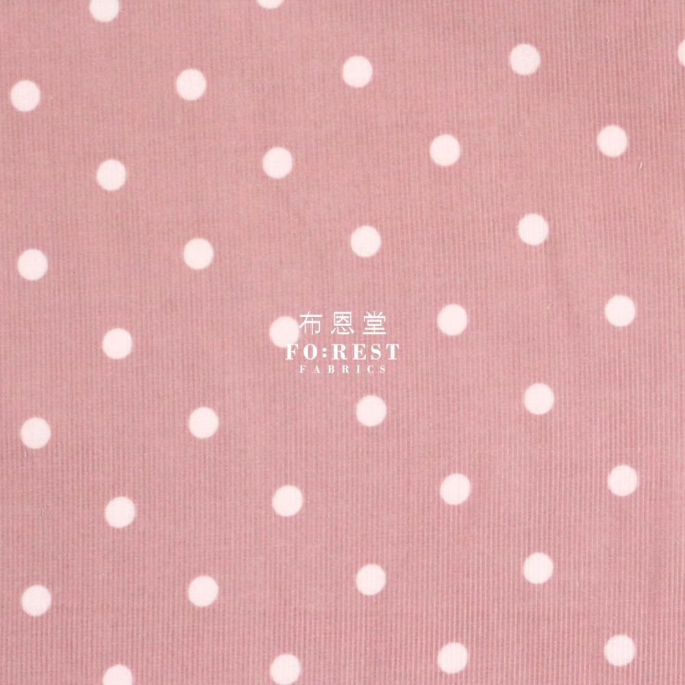 Corduroy - Dot Fabric Darkpink 100%Brushed Cotton