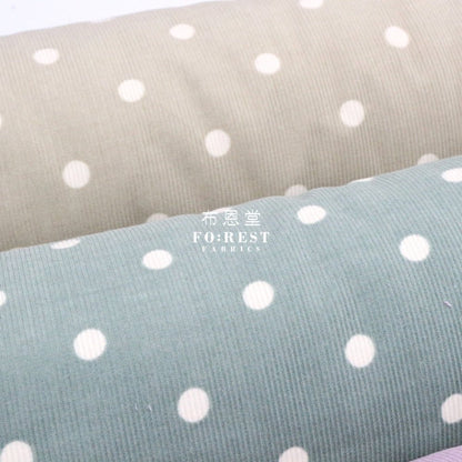 Corduroy - Dot fabric Green 燈芯絨 - FO:REST Fabric 布恩堂Liberty fabrictana lawnjapanese fabricykk zipper