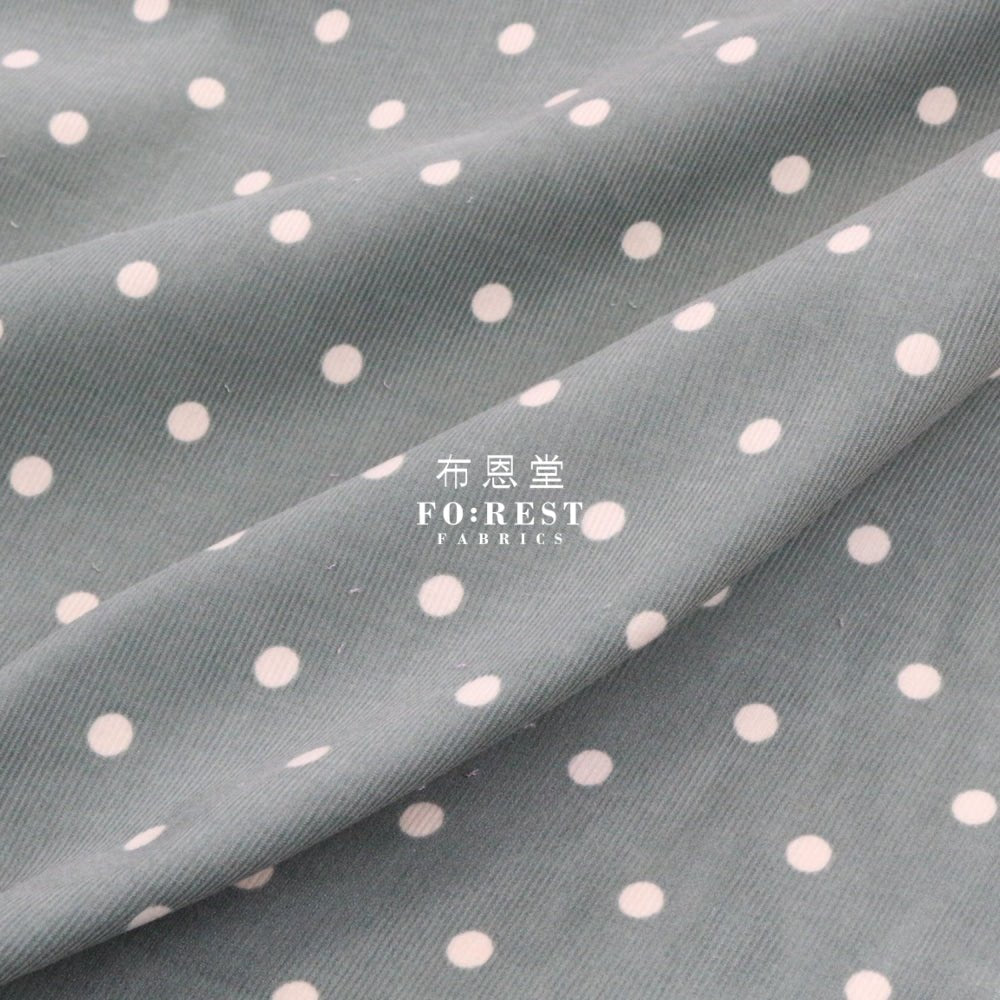 Corduroy - Dot fabric Green 燈芯絨 - FO:REST Fabric 布恩堂Liberty fabrictana lawnjapanese fabricykk zipper