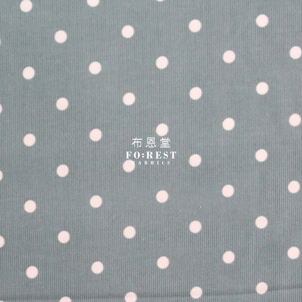 Corduroy - Dot fabric Green 燈芯絨 - FO:REST Fabric 布恩堂Liberty fabrictana lawnjapanese fabricykk zipper