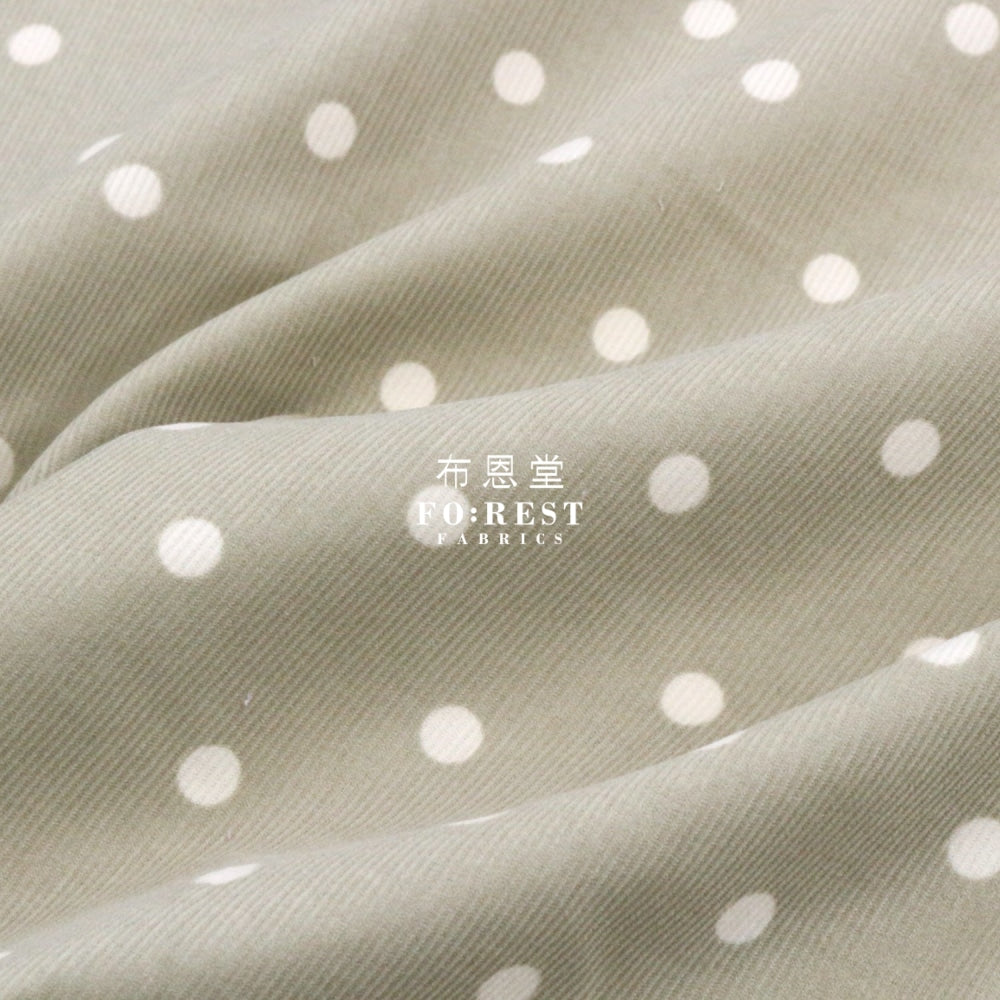 Corduroy - Dot Fabric Lt.green 100%Brushed Cotton