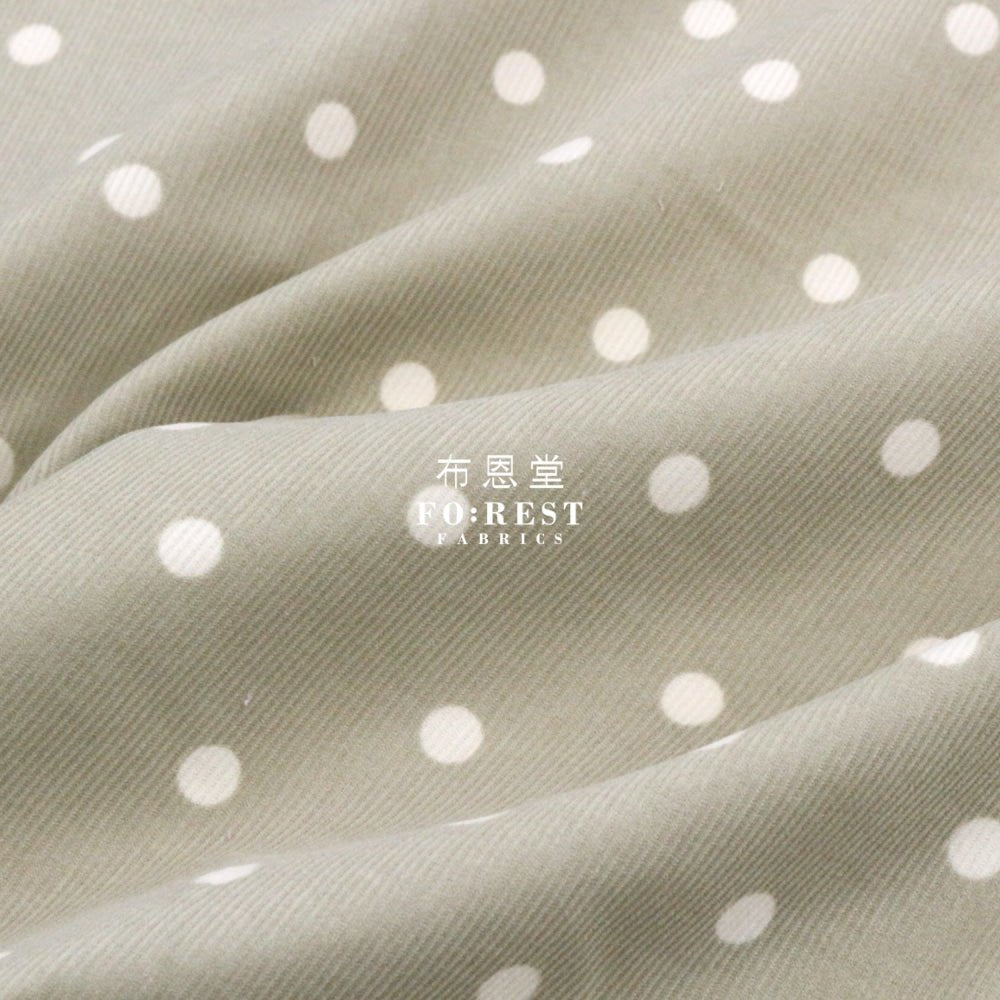 Corduroy - Dot fabric LT.Green 燈芯絨 - FO:REST Fabric 布恩堂Liberty fabrictana lawnjapanese fabricykk zipper
