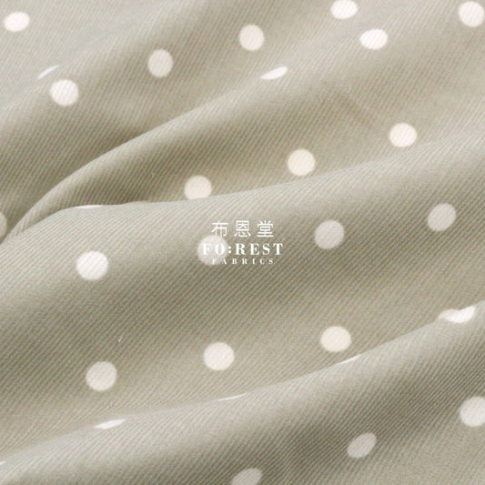Corduroy - Dot fabric LT.Green 燈芯絨 - FO:REST Fabric 布恩堂Liberty fabrictana lawnjapanese fabricykk zipper