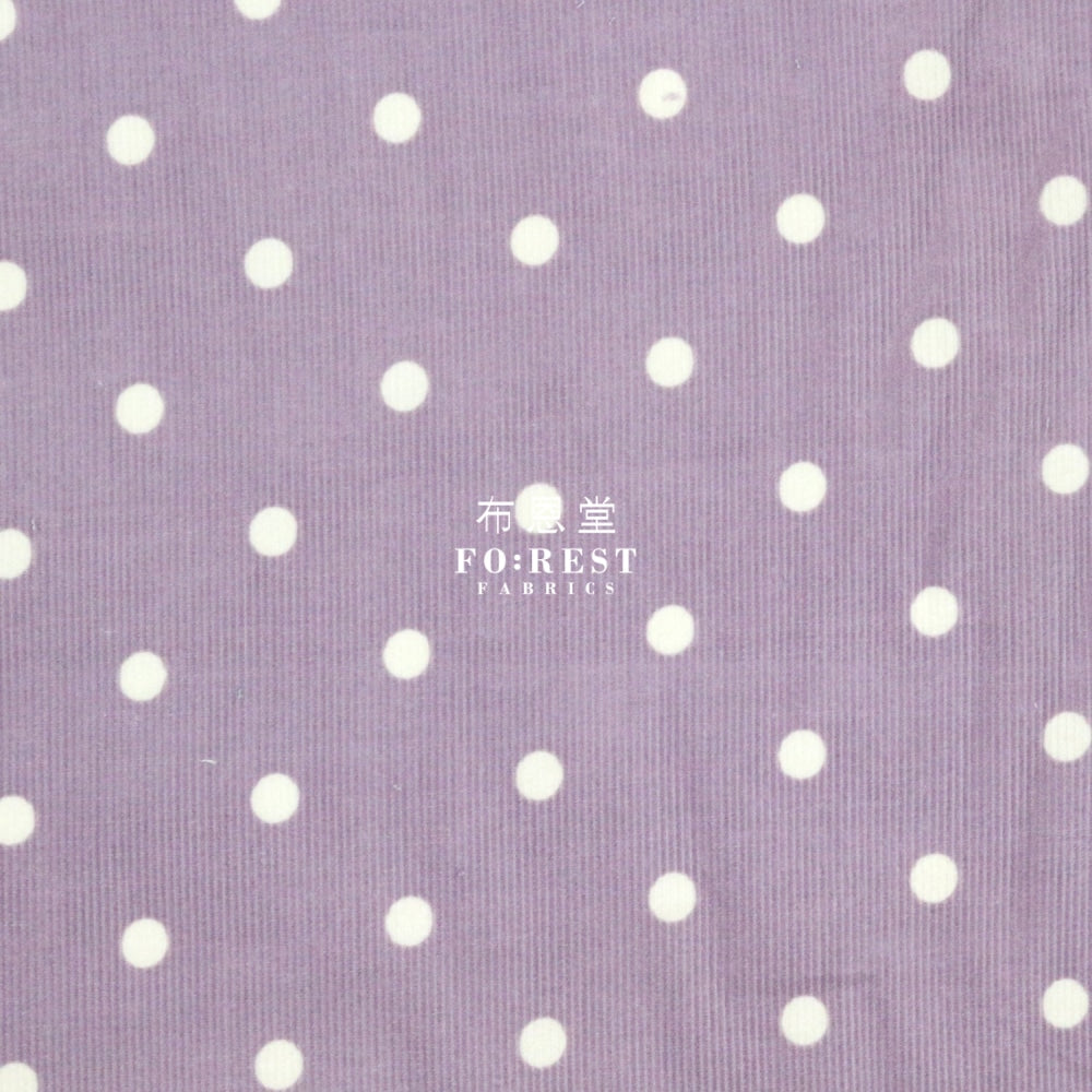 Corduroy - Dot Fabric Purple 100%Brushed Cotton