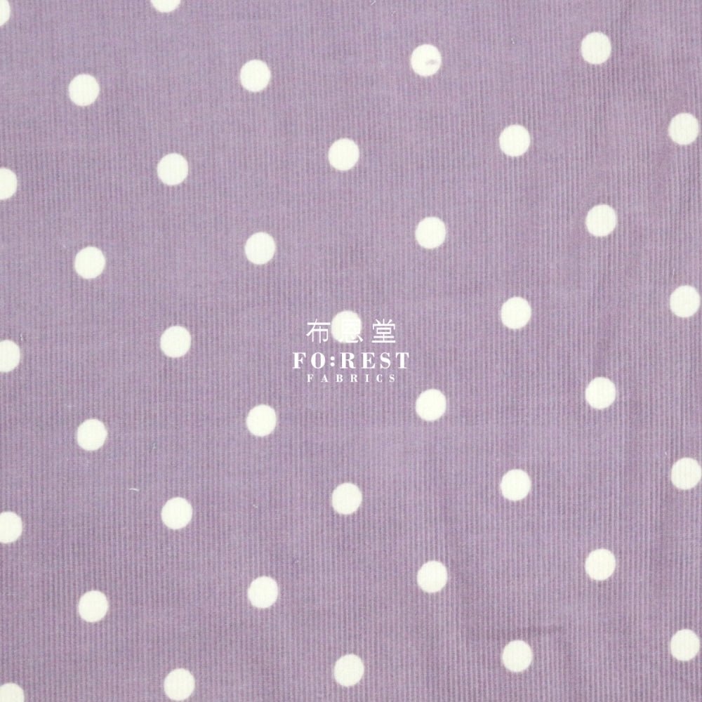 Corduroy - Dot fabric Purple 燈芯絨 - FO:REST Fabric 布恩堂Liberty fabrictana lawnjapanese fabricykk zipper