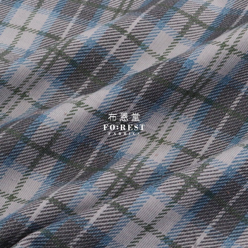 Corduroy - Tartan fabric Blue 燈芯絨 - FO:REST Fabric 布恩堂Liberty fabrictana lawnjapanese fabricykk zipper