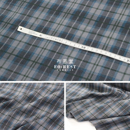 Corduroy - Tartan fabric Blue 燈芯絨 - FO:REST Fabric 布恩堂Liberty fabrictana lawnjapanese fabricykk zipper