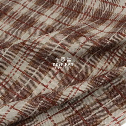 Corduroy - Tartan fabric Brown 燈芯絨 - FO:REST Fabric 布恩堂Liberty fabrictana lawnjapanese fabricykk zipper