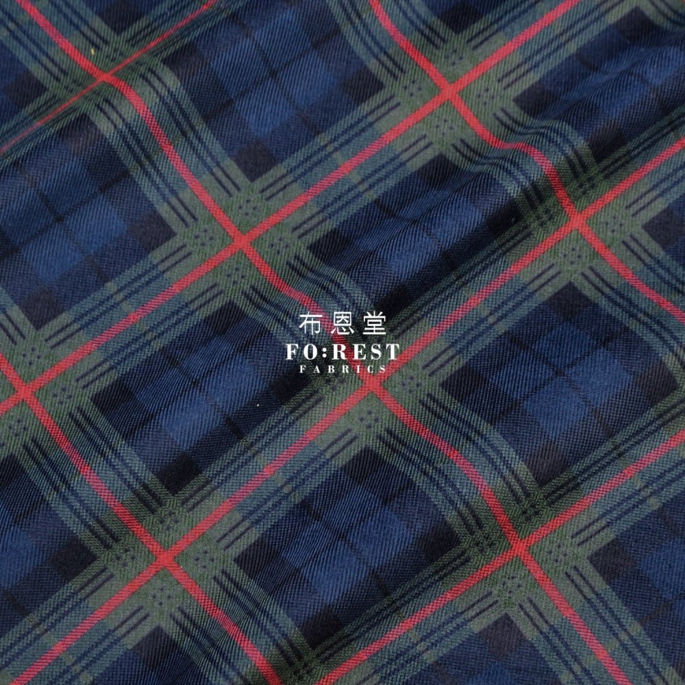 Corduroy - Tartan fabric Navy 燈芯絨 - FO:REST Fabric 布恩堂Liberty fabrictana lawnjapanese fabricykk zipper